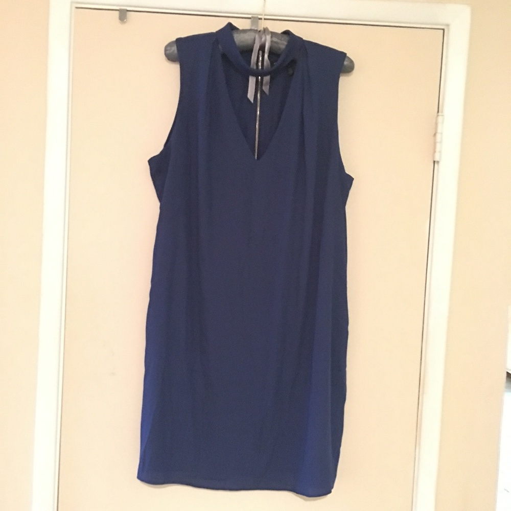 White House Black Market Navy Blue Dress